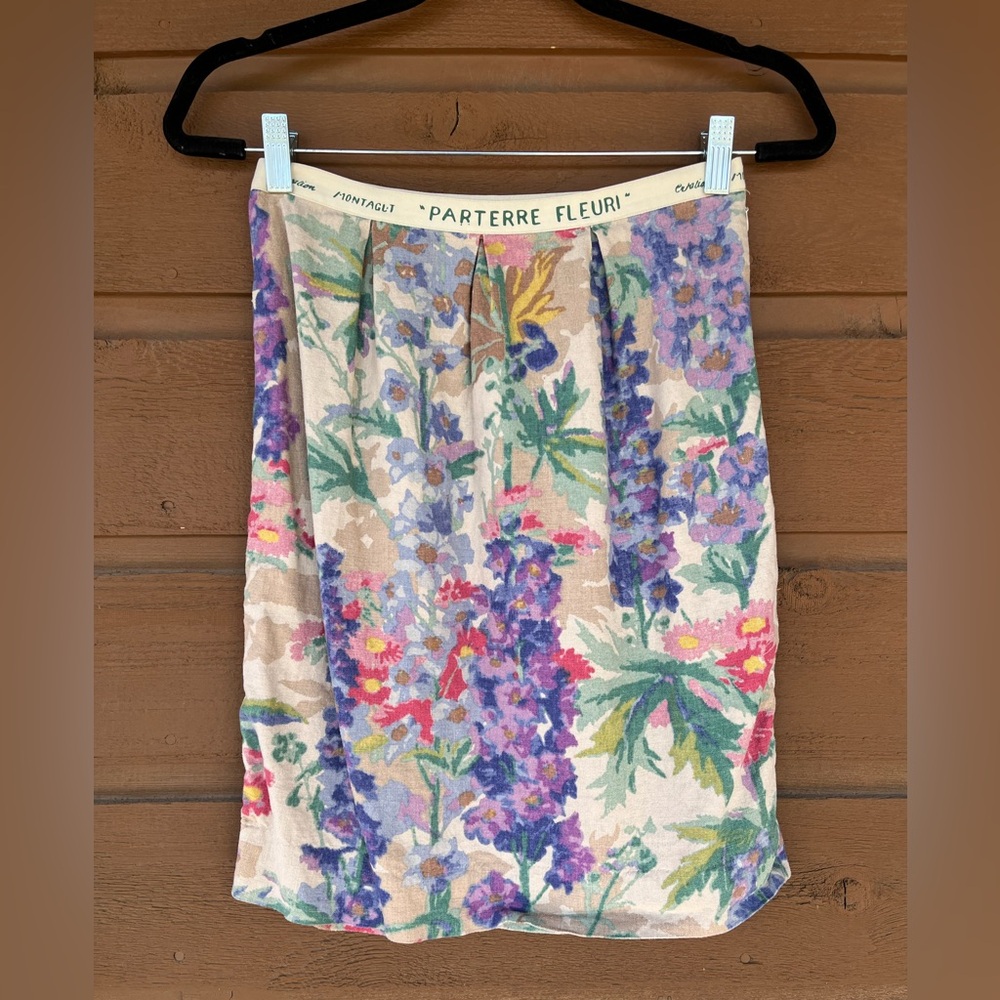 Anthropology Floreat watercolor linen rayon blend skirt. Size 2 EUC